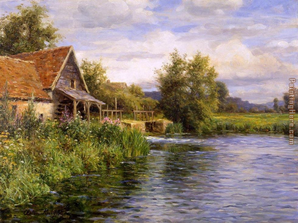 Cottage by the River painting - Louis Aston Knight Cottage by the River art painting